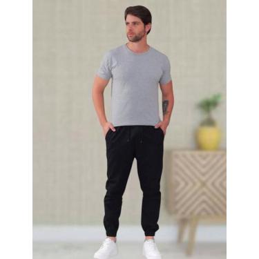 Imagem de Calça Jogger Masculina Preta Sarja Premium - Anorakk Jeans, Preto, GG
