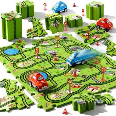 Imagem de Conjunto de carros Puzzle Race Track Beby Buty para crianças e meninos