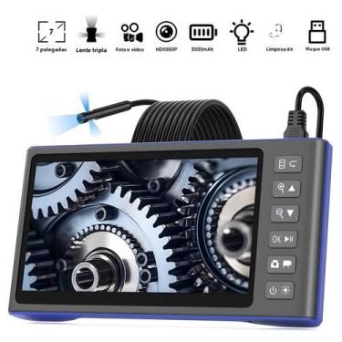 Imagem de Câmera Endoscópica De Inspeção Automotiva Com Tela IPS À Prova d'Água 