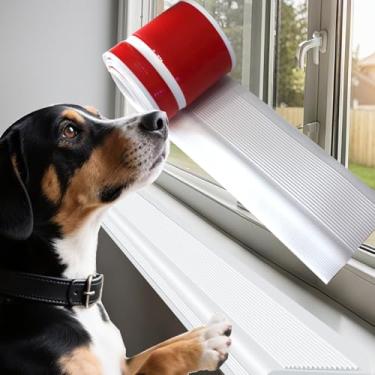 Imagem de Protetor de peitoril de janelas para cães e gatos, borracha antiarranhões para móveis domésticos, proteção de borda de borracha flexível, tipo L, 10 x 4 cm, cortável antiderrapante (199 cm branco)
