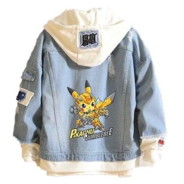 Imagem de Jaqueta Transformers Pikachu Bumblebee com padrão jeans - SENMU