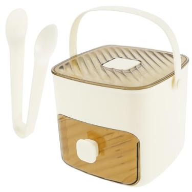 Imagem de Balde de gelo portátil de plástico isolado premium com alça de uma pinça de gelo, balde de máquina de gelo triturado, acessórios de bar doméstico suprimentos de entretenimento para festas, churrascos