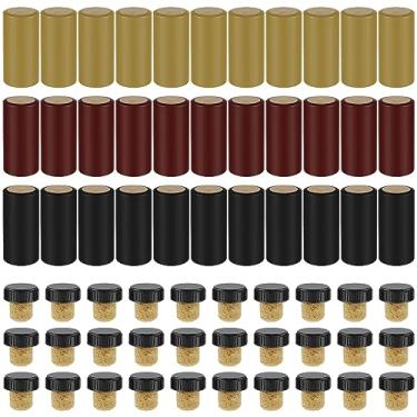 Imagem de 60 peças seladoras de vinho para garrafas de vinho, kit de revendedor de garrafas de vinho para cruzeiros, tampas de garrafas de vinho, rolhas com cápsulas termorretráteis de PVC, para garrafas de