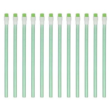 Imagem de PATIKIL Lápis HB, pacote com 12 lápis hexagonais grafite redondo de madeira fina de 7 mm com borracha para escritório, desenho, mão pequena, verde