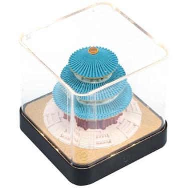 Imagem de KHZSPP Calendário, calendário de hora, calendário de mesa 2025 com luz de LED, bloco de notas de arte esculpido em papel 3D para decoração de mesa de inauguração de casa de Natal (base preta, estilo 2