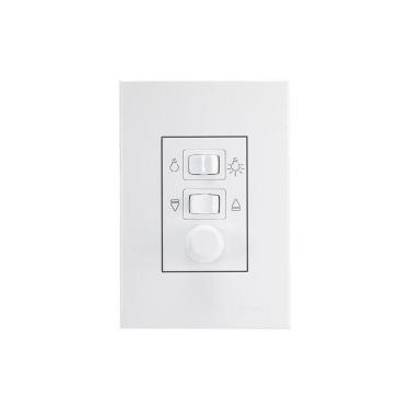 Imagem de Controle De Ventilador Margirius Sleek Com Dimmer Com Placa 4x2 Branco Bivolt