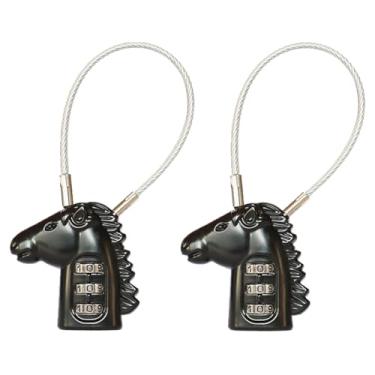 Imagem de Cadeado de 3 dígitos em forma de cavalo com cadeado de combinação para academia, malas, malas, bolsas de computador, mochilas escolares, mochilas, armários, gavetas, kit de ferramentas e armários (2