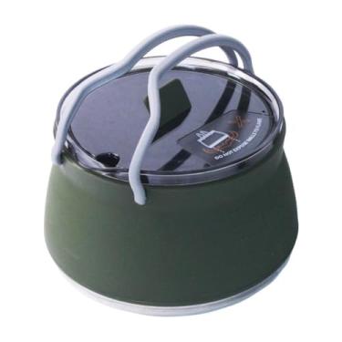Imagem de menolana Portátil Dobrável Camping Pesca Chaleira de Água Fogão a Gás Bule de Chá Ao Ar Livre, Verde