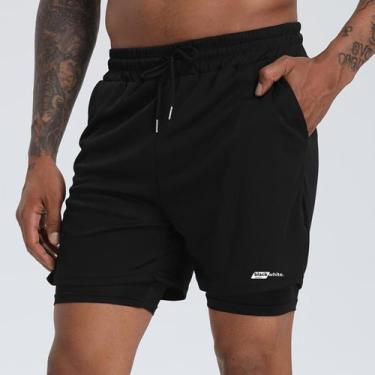 Imagem de short 2 em 1 para academia treino fitness anti assadura com proteção u