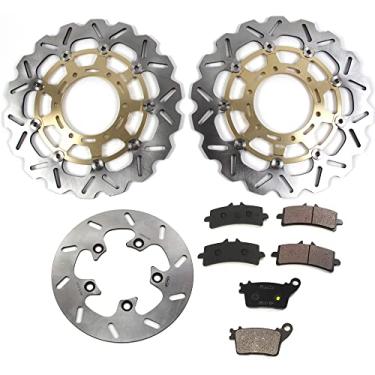 Imagem de Arashi Rotores e pastilhas de disco de freio dianteiro traseiro para Suzuki GSXR 600 750 2011-2015, GSXR 1000 2012-2015, acessórios de substituição de motocicleta preto
