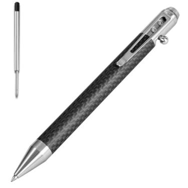 Imagem de Cool Hand Caneta de ação de parafuso de fibra de carbono de 11 cm com ponta retrátil para qualquer tela sensível ao toque, tamanho compacto, clipe de bolso profundo Skelton Out (fibra de carbono prata