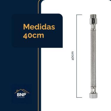 Imagem de Engate Flexível Rabicho Alta Vazão Aço Inox 40cm Mxf 1/2 - BNP UTILIDA