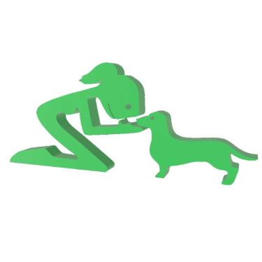 Imagem de Menina e Salsicha Cachorro Pet Decoração 3D