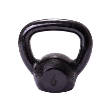 Imagem de Kettlebell Pintado 6kg Preto Academia Home Gym Treino - BASE