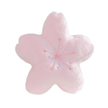 Imagem de KiBcsLic Almofada de pelúcia Blossom, almofada de assento com flor, ornamento kawaii, estética decorativa para cama, sofá, carro, sala de estar, 45x45cm