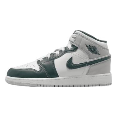 Imagem de Nike AIR Jordan 1 MID SE (GS) (FQ8088-103, Branco/Verde Oxidado-SAIL-), Branco/verde oxidado - cinza neutro, 18