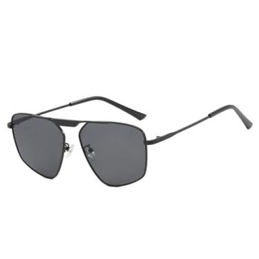 Imagem de Óculos de sol polarizados clássicos para mulheres, óculos retrô poligonais anti-luz azul, armação de metal, UV400, 1,143 mm