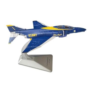 Imagem de predolo 1/144 Modelo de Avião de Liga Modelo de Caça Coleções Realistas Brinquedo Simulado Avião para Escritório Prateleira Quarto Casa Cafés, Azul