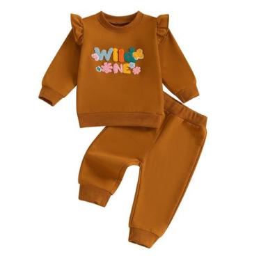 Imagem de Conjunto de roupas: moletom bordado Adobabirl Toddler Baby Girl