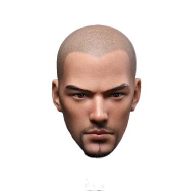 Imagem de Boneco de ação Head Sculpt, masculino asiático, calvo, em escala 1/6, 