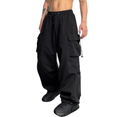 Imagem de Calças cargo ZAFUL Flat Pocket Parachute para homens pretas M