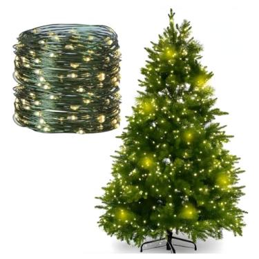 Imagem de Pisca-pisca LED Decorativo, 10 Metros de Cordão Luminoso Branco Quente, Fio de Cobre Transparente, para Árvore de Natal, Festas e Eventos, Alimentação Elétrica