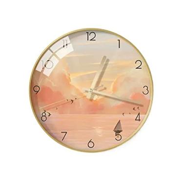 Imagem de WYUYIWH Relógio de parede 12 polegadas moderno, minimalista, relógio elegante sala de estar sala de jantar relógio de parede decoração silenciosa relógio horloge murale (cor: D)