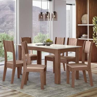Imagem de Conjunto Sala de Jantar Alice 1,56 com 6 Cadeiras Amend 51C