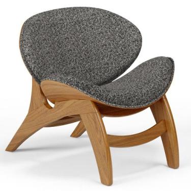 Imagem de Poltrona Decorativa Orgânica Sala Living Kadosh L02 Linho Mescla Chumb