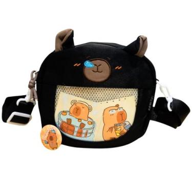 Imagem de Bolsa infantil capivara tranversal para menina versátil regulavel com 
