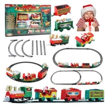 Imagem de Kit Trem de Brinquedo Natalino a Pilha com Locomotiva e Vagões - Decoração Árvore de Natal