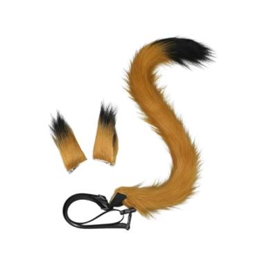 Imagem de Wzmzjy Conjunto de Orelhas E Cauda de Gato para Cosplay, Mulheres, Meninas, Gato, Cauda Longa, para Fantasia de Baile de Máscaras, Camelo Preto
