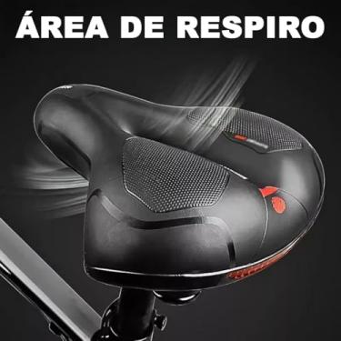 Imagem de Banco Selim Vazado com Sinalizador Traseiro Largo Bicicleta Bike