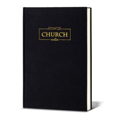 Imagem de XKDOUS Caderno de notas da igreja, notas de sermão, caderno de escrita cristã, diário de estudo da Bíblia de linho, caderno em branco para escrever pontos-chave e notas, presentes cristãos para
