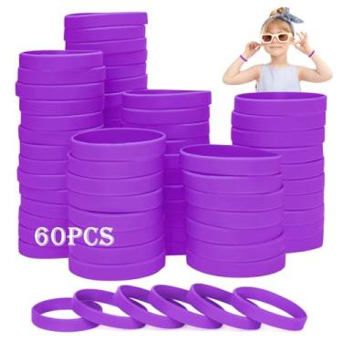 Imagem de THXIY 60 pulseiras de borracha de silicone, pulseiras de pulso para crianças, jovens, adolescentes e meninos, pulseiras infantis para eventos, pulseiras de 17 cm a granel para crianças de 8 a 12 anos
