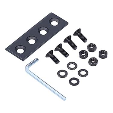 Imagem de Pilipane Kit de placa de conector de trilho de porta de celeiro, ferragens de aço carbono para portas deslizantes, inclui parafusos e chave inglesa, instalação simples, suporta trilhos longos com mais