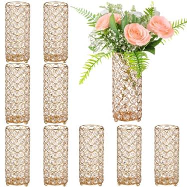 Imagem de Vaso de flor de cristal dourado