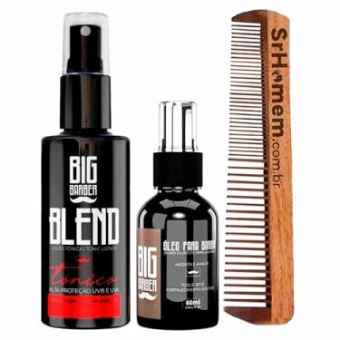 Imagem de Kit Blend Para Barba Óleo Hidratante Pente Duplo Big Barber