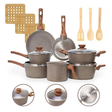 Imagem de Jogo De Panelas 13 Peças Cerâmico Antiaderente Indução 4Mm