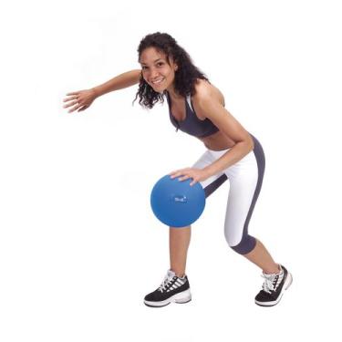 Imagem de Bola de Peso 1kg MedBall 23cm Azul Gymnic Italiana Treino Esportivo Fu