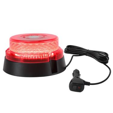 Imagem de Afurkuot Luz De Sinalização Led Vermelha Piscante, 48 Leds, 16 Modos Aviso Emergência, Segurança, 12/24 V, Cuidado, Teto Carro Giratório 360 ° Para Empilhadeira, Limpa-Neve, Caminhão, Carrinho Golfe