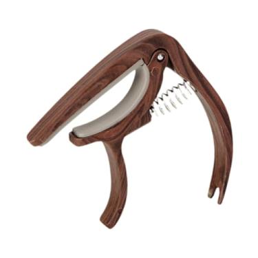 Imagem de Almencla Grampo de afinação de capotraste para guitarra elétrica, ajuste fácil de tom, acessórios para instrumentos musicais, grampo de troca rápida, chave de, Grão de Madeira Profundo