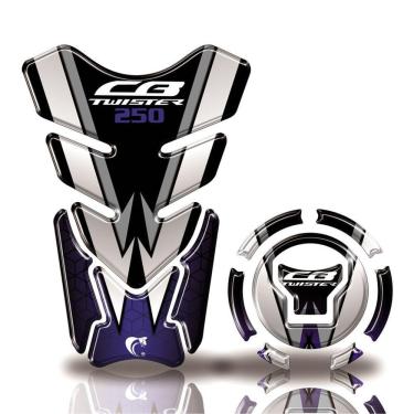 Imagem de Kit Protetor Tanque Adesivo Moto Honda Acima 2018 Cb Twister 250 Azul Honda Honda Cb Twister