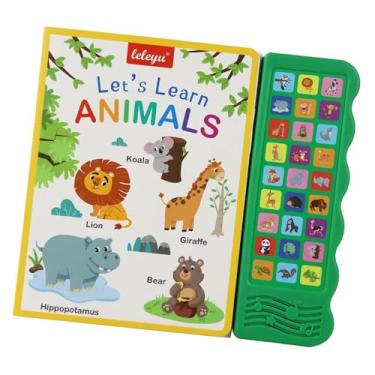 Imagem de TTETTZ Livro de áudio Interativo com Palavras em Inglês para Aprendizado Precoce, Educação Infantil, Brinquedo para Crianças, Aprenda As Primeiras Palavras, Animais Selvagens