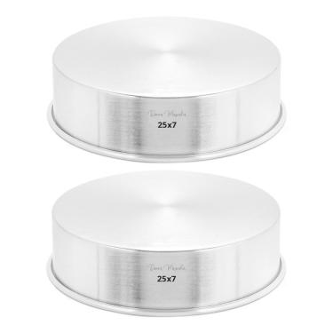 Imagem de Kit 2  Duas  Forma Assadeira Bolo Caseiro Redonda 25 X 7 H83