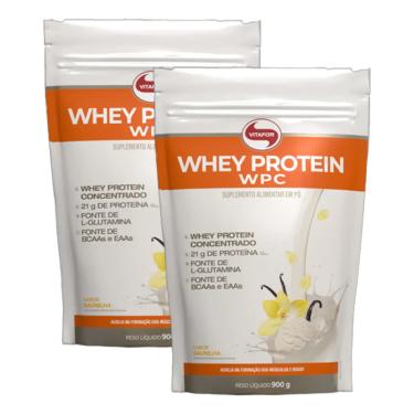 Imagem de Kit 2X: Whey Protein WPC Baunilha Vitafor 900g