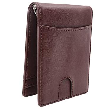Imagem de AYNEFY Carteira Clássica de Porta-Cartões, Carteira Fina de Couro Pu Com Vários Cartões para Homens, Design Elegante, Ideal para Uso Diário (Café)