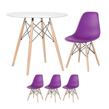 Imagem de Loft7, Mesa redonda Eames 80 cm + 3 cadeiras Eiffel DSW