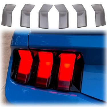 Imagem de MUXEE Capa de lanterna traseira, para Ford Mustang 2024 2025 2026, 6 peças capas de luz traseira guarnição decoração acessórios esportivos de carro - preto fumê