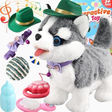 Imagem de Brinquedo para passear para cães Ylpaprm Husky Barking com coleira par